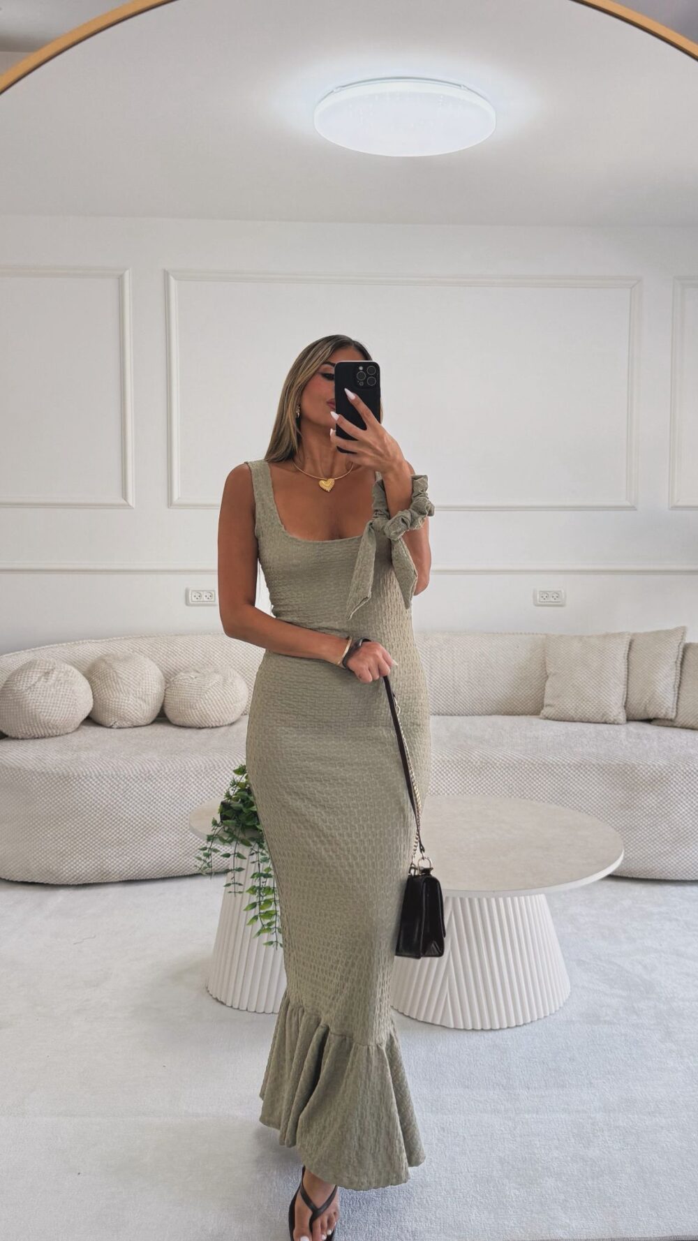 שמלת סלסה ירוק זית