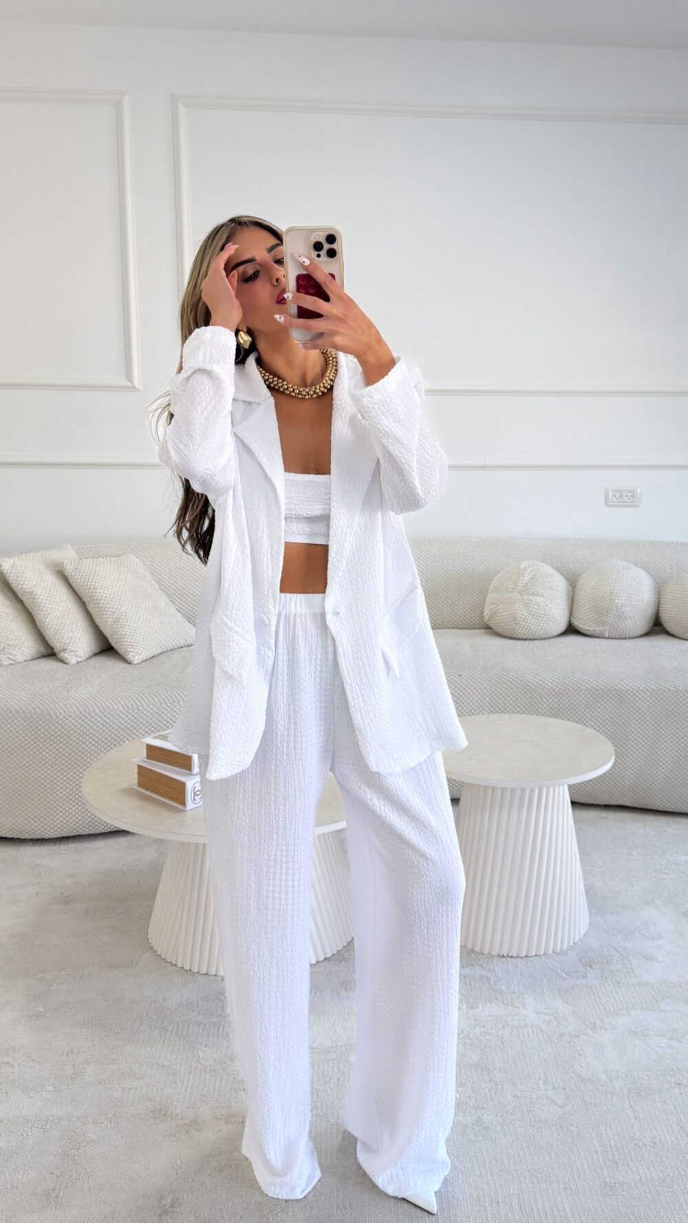 חליפת קלריס לבנה