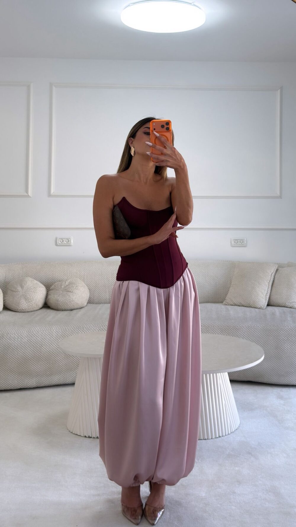 מכנס ליסל ורוד סאטן