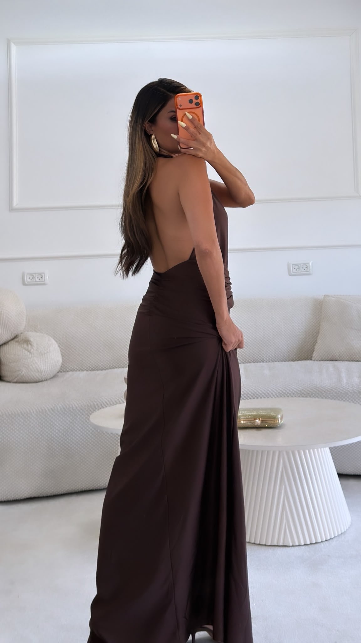 שמלת גלואו חומה – תמונה 2