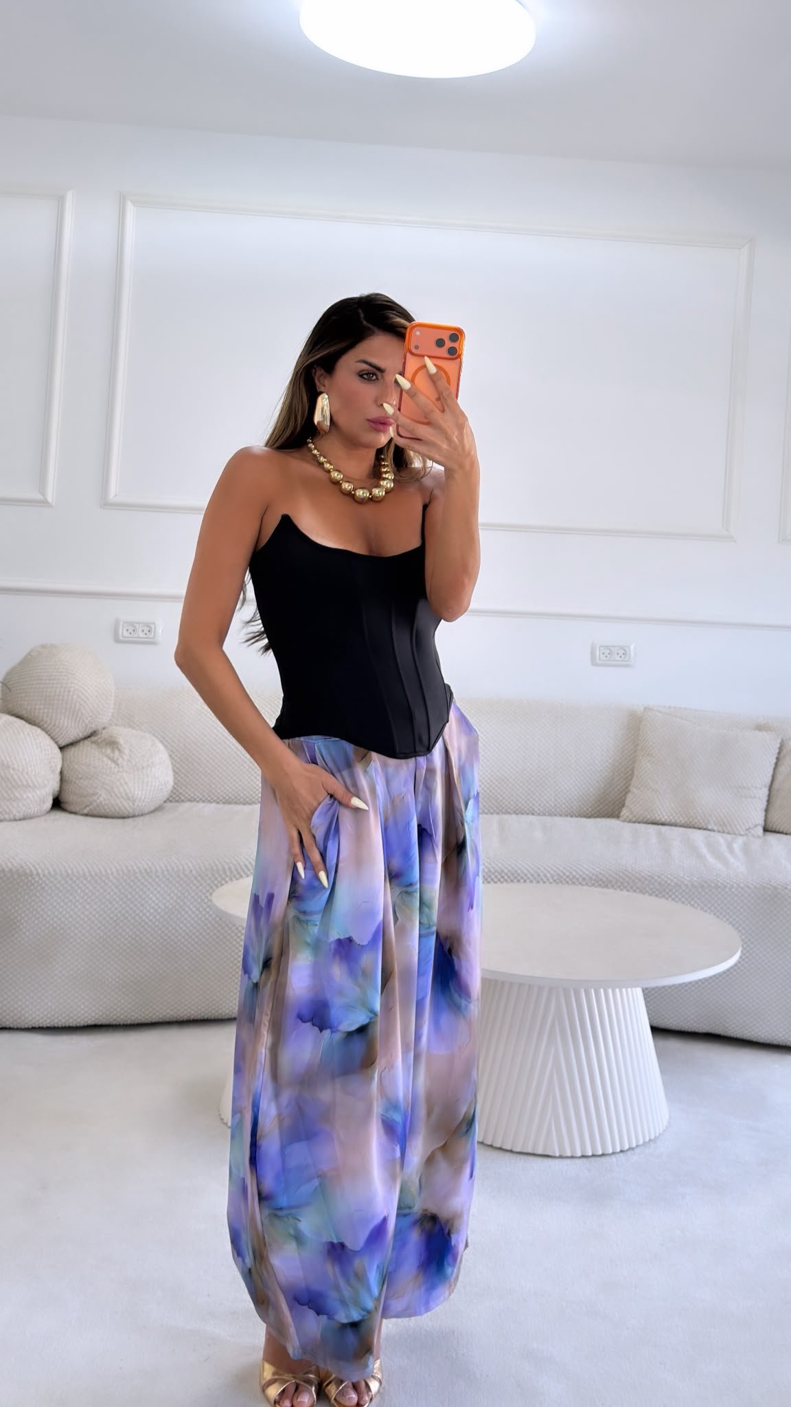מכנס רביירה פרינט כחול – תמונה 2